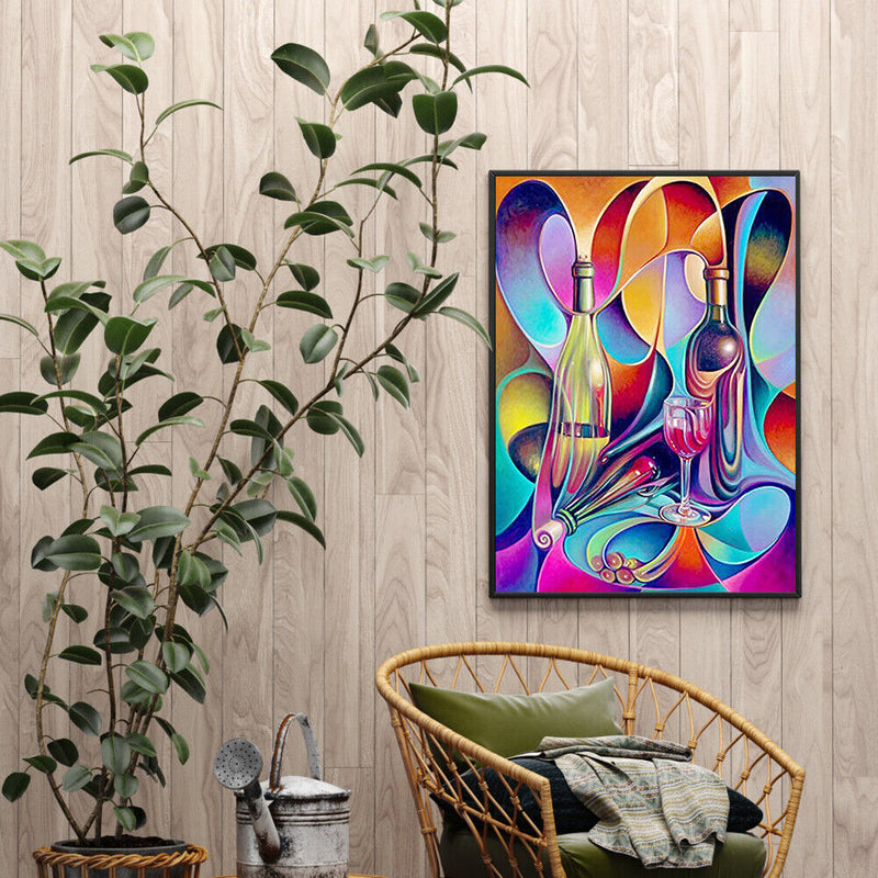 5D DIY Full Drill Diamond Painting Wine Glass Embroidery Mosaic Kit Handicrafts