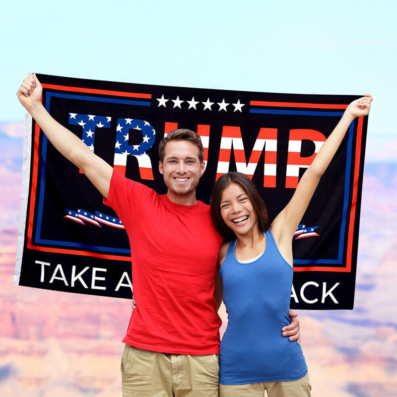 Take America Back Slogan Flag Banner 2024 Campaign Decorative Bunting Sign Decor