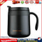 350ml Stainless Steel Vacuum Flask Handle Lid Portable Water Cup (Black) Newly