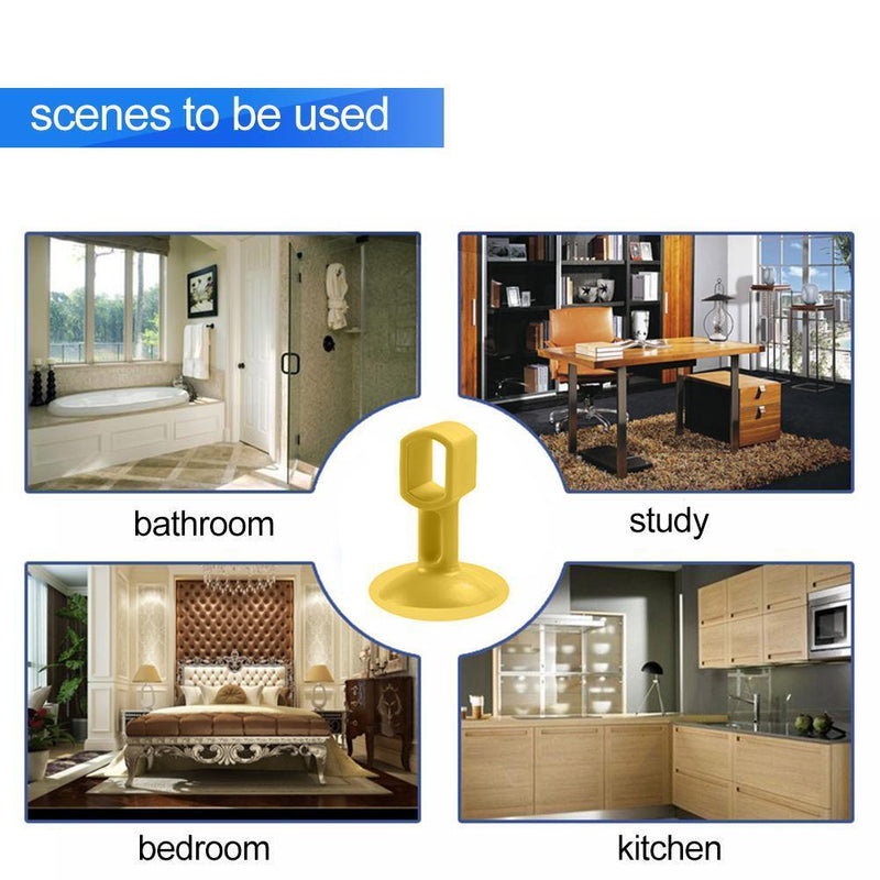 2pcs Doorknob Wall Mute Crash Pad Cushion Door Handle Silencer (Yellow)