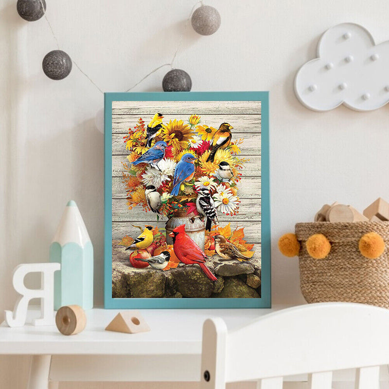Canvas Painted Oil Paint By Numbers Bird Animal DIY Wall Art Bedroom Home Dec
