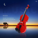 Wood 1/8 Size Handmade Acoustic Violin Red Fiddle for Beginner Learning