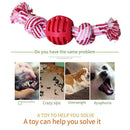 Dog Double Knot Ball Cotton Rope Chews Tooth Cleaning Interactive Training Ba