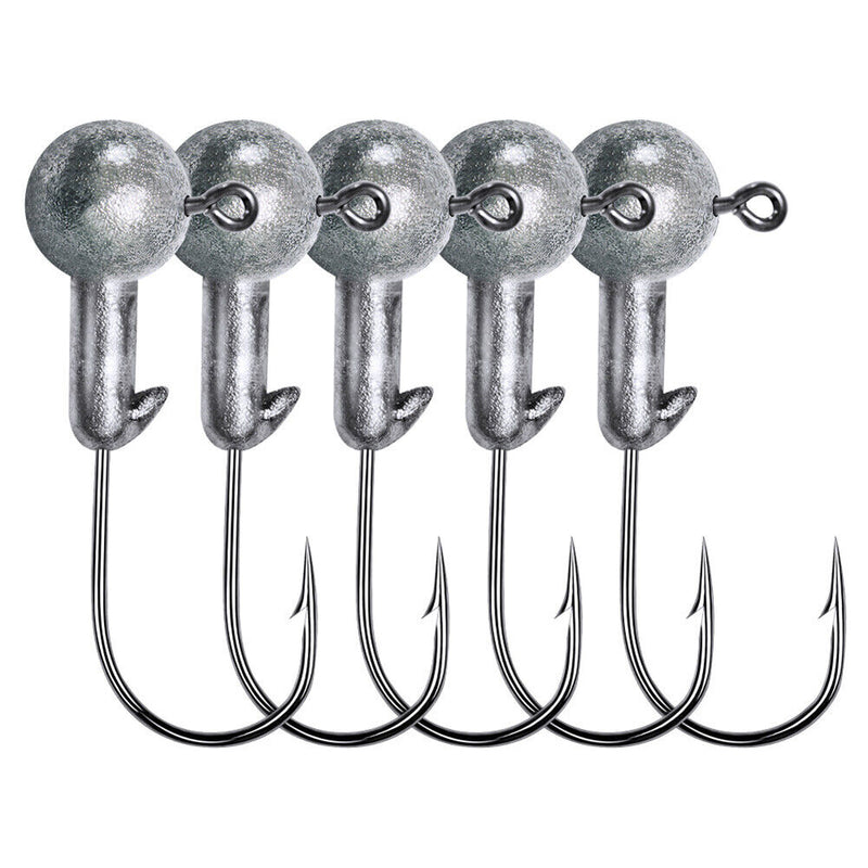 10x Crank Round Ball Head Hook Jig Bait Soft Worm for Perch Fishing (3.5g) Newly