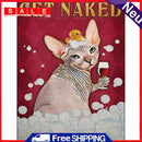 11CT Full Cross Stitch Bathing Cat Stamped DIY Cotton Thread Animal Needlework