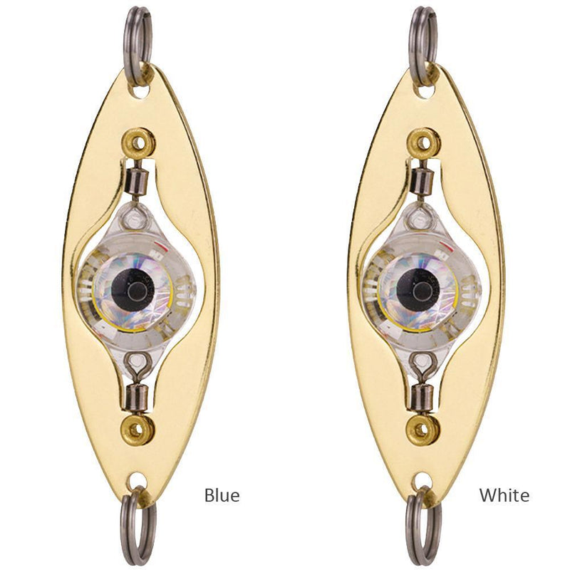 LED Fishing Lure Lamp Underwater Light Eye Shape Fluorescent Baits (Blue)