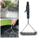 12'' Steel Wire Bristle Tri BBQ Barbecue Grill Brush _NEW Clean I2K7