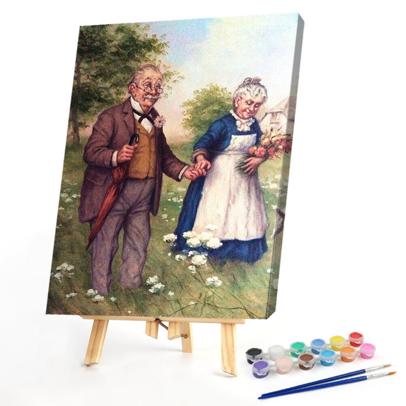 Old Couple 40x50cm DIY Paint By Numbers Art Picture On Canvas