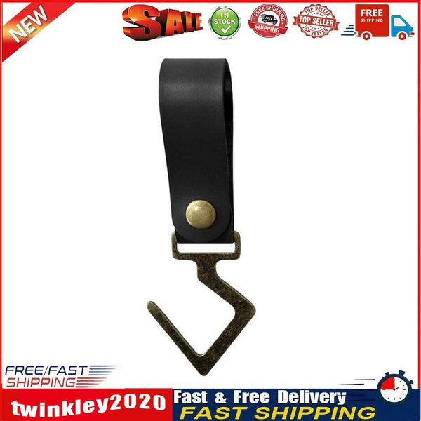 Camping Leather Hook S Type Clothes Storage Racks Pot Pan Hanger (Black) Newly