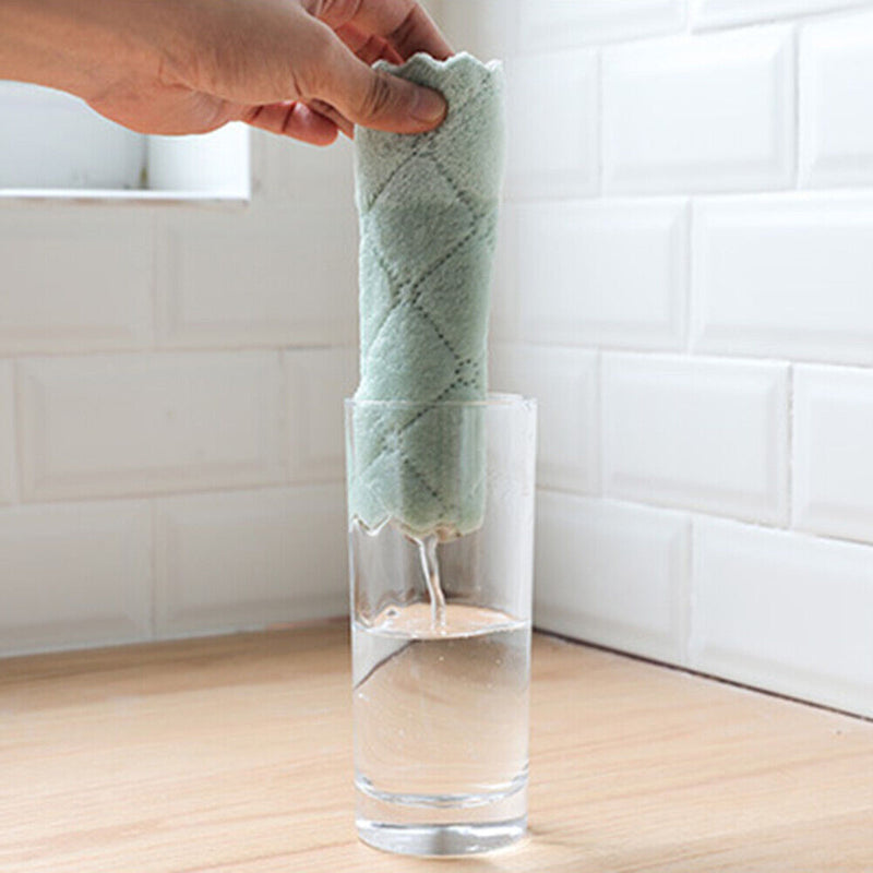 10pcs Household Absorbent Cleaning Cloth Dishcloths Non-stick Oil Towels Newly