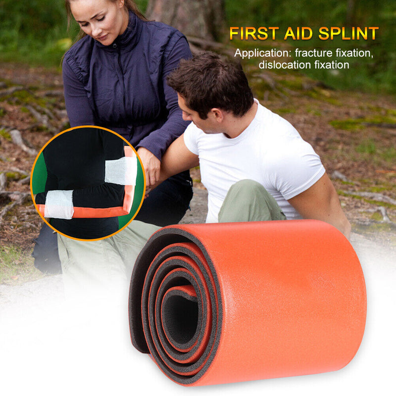 Polymer First Aid Splint Roll Fracture Fixed Bandage Orange Gray (11x92cm) Newly