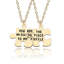 Statement Jewelry Couples Necklace Geometric Puzzle Romantic Pendant Lovers