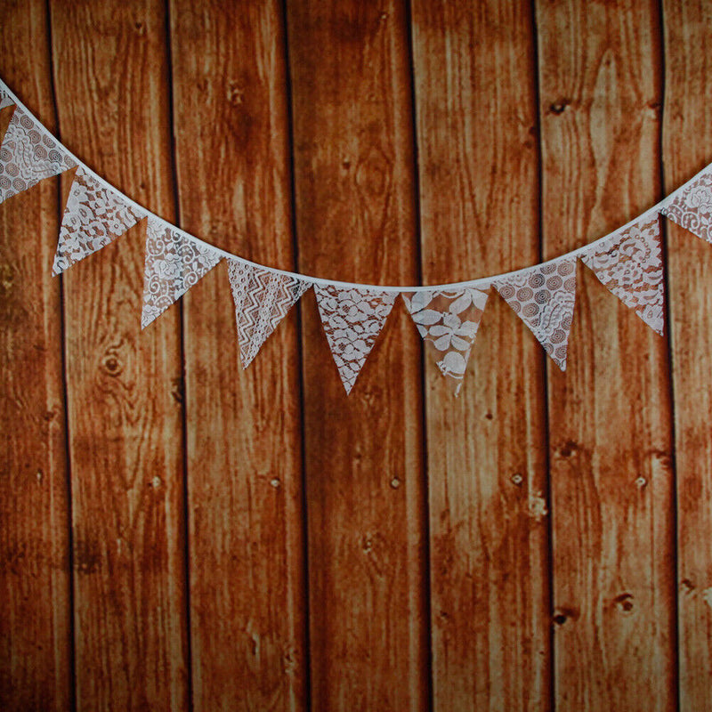 12 Flags White Lace Flag Banner  Pennant Wedding/Birthday Party Decor