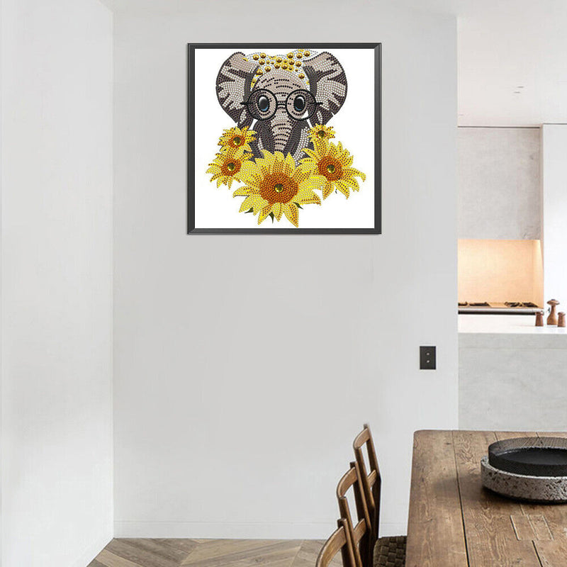 5D DIY Partial Special Shaped Drill Diamond Painting Elephant Craft (HB248)