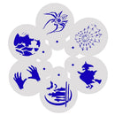 6pcs/Set DIY Halloween Coffee Stencils Cake Baking Scrapbook Templates (A) Newly