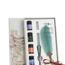 Start Fountain Dip Pen Set Gradient Feather Pen (Pearlescent Dark Green) Newly