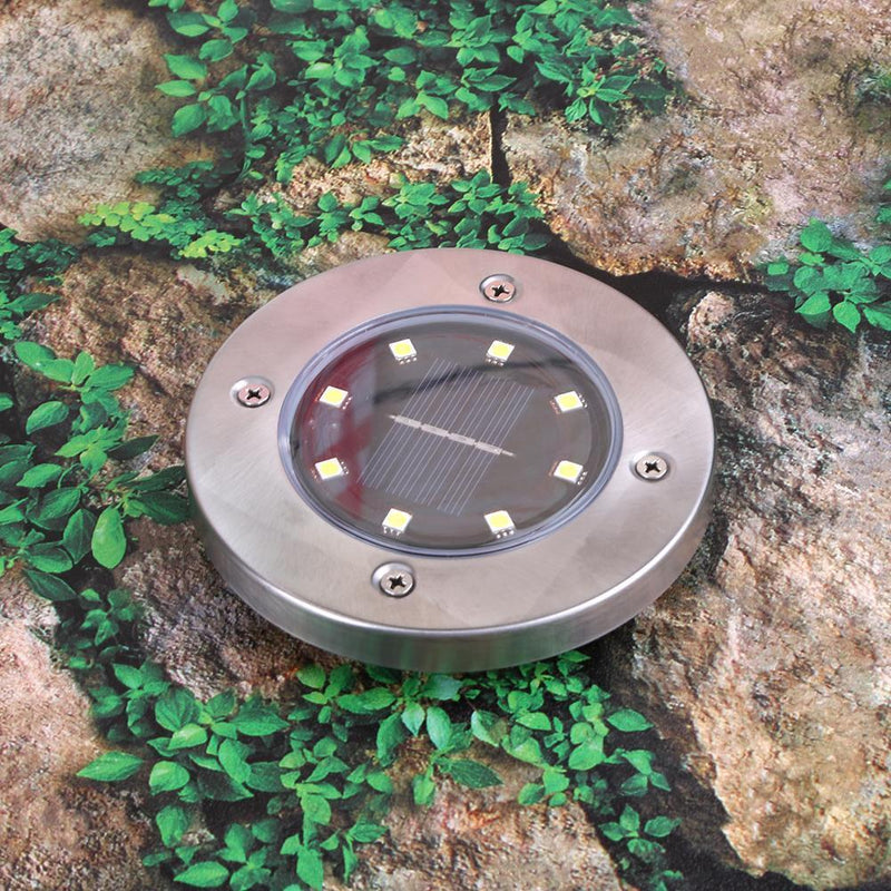 Outdoor Solar Powered 8LED Floor Light Garden Path Landscape Paving Lamp