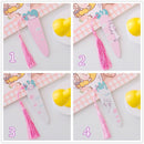 Girls Ruler Bookmarks Cartoon Stationery Wooden Radish Rabbit Tassel Bookmark