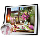 #A Table Flower Oil Paint By Numbers Kit DIY Drawing Picture for Adults Home D