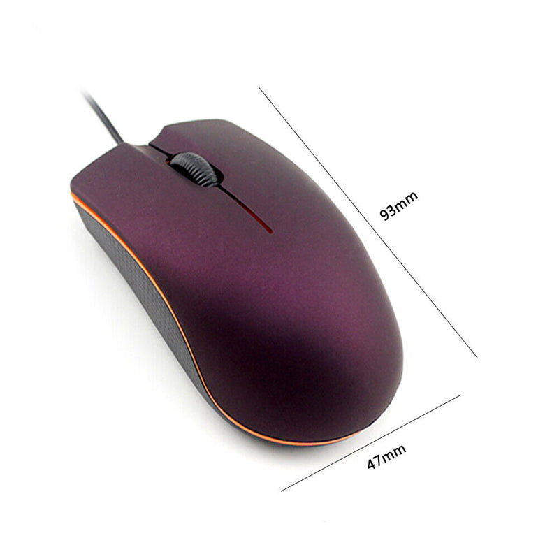 Desktop Laptop PC 3 Buttons USB Wired Ergonomics Optical Mouse for Office Home