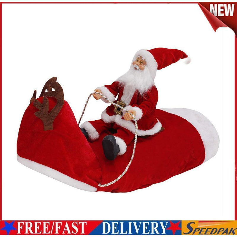 Dog Clothes Pet Warm Coat Christmas Santa Riding Deer Hooded Costume (L)