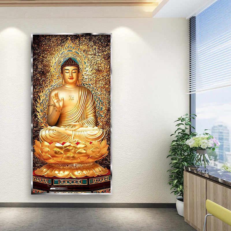 Rhinestone Diamond Painting 5D Full Round Drill DIY Buddha Picture Poster D