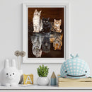 5D DIY Diamond Painting Full Square Drill Cat Reflection Tiger Picture Wall Arts