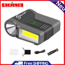 Waterproof COB LED Induction Headlights Clip-on-Cap Sports Lights (Black)