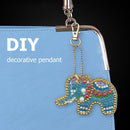 5pcs DIY Full Special Shaped Diamond Painting Elephant Keyring Keychains Newly