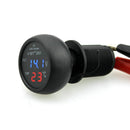 3in1 Digital Voltmeter Thermometer USB Car Charger Blue + Red Display