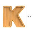 Creative Saving Box 26 English Alphabet Wooden Money Storage Box Jar (K) Newly