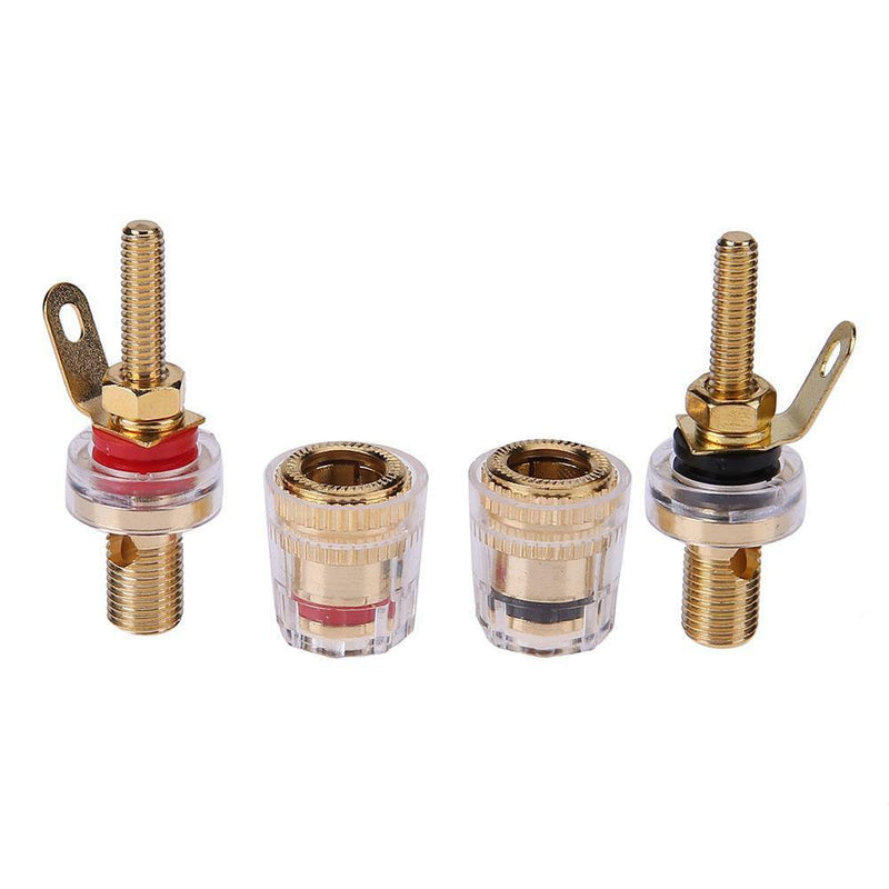 2pcs 4mm Brass Speaker Amplifier Binding Posts Terminals for Banana Plugs