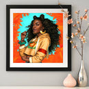DIY Diamond Painting Cute Hairstyle Girl Full Round Rhinestone Art Picture
