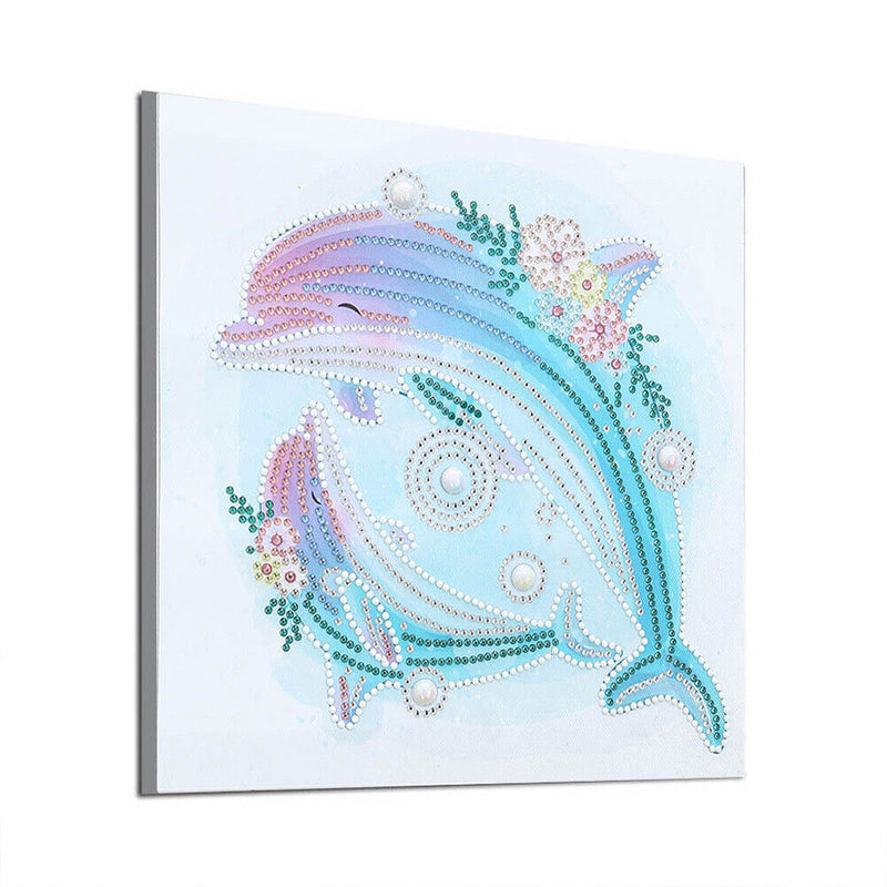 Part Drill Luminous Special Shaped DIY Dolphin 5D Diamond Painting (DZ540) Newly