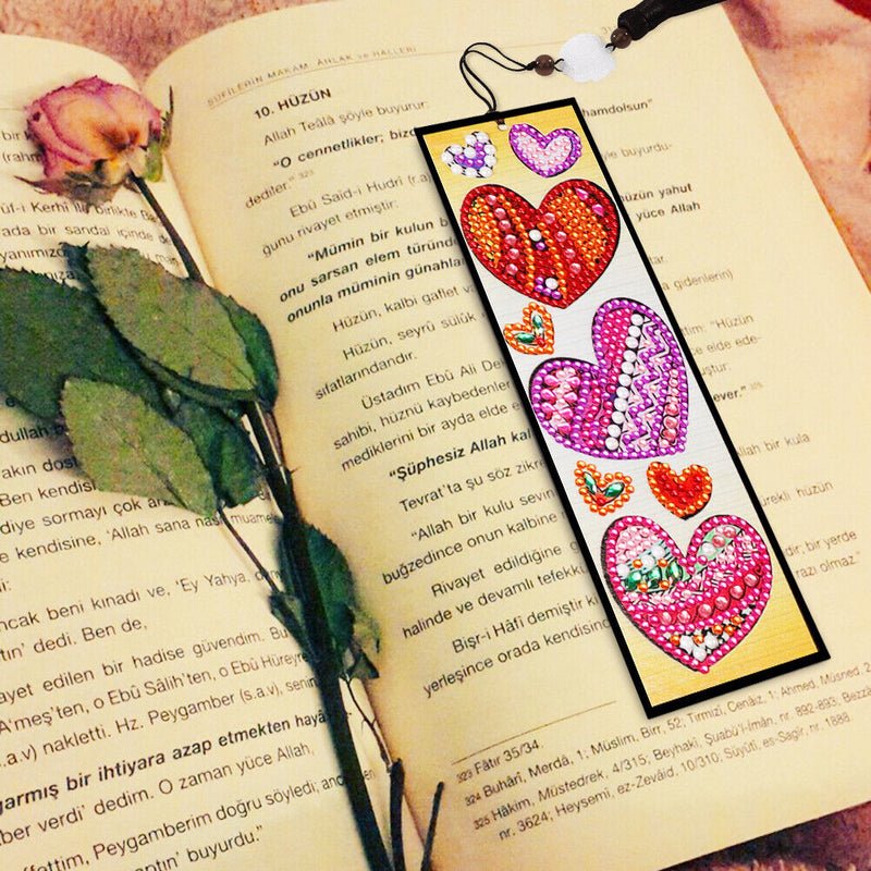Leather DIY Special Shaped Diamond Painting Love Heart Tassel Bookmark Newly