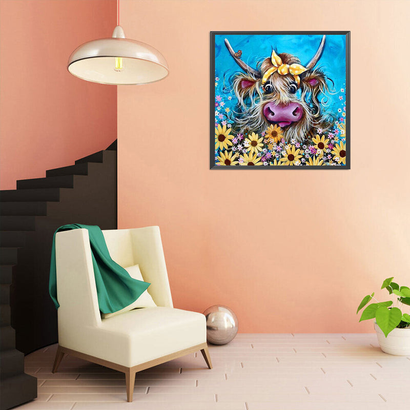 5D DIY Diamond Painting Kits Full Round Drill Cow Mosaic Picture Wall Decor Art
