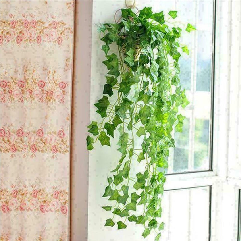 6.56ft Ivy Leaf Garland Green Plant Plastic Vine Foliage Decorations Y5Z2
