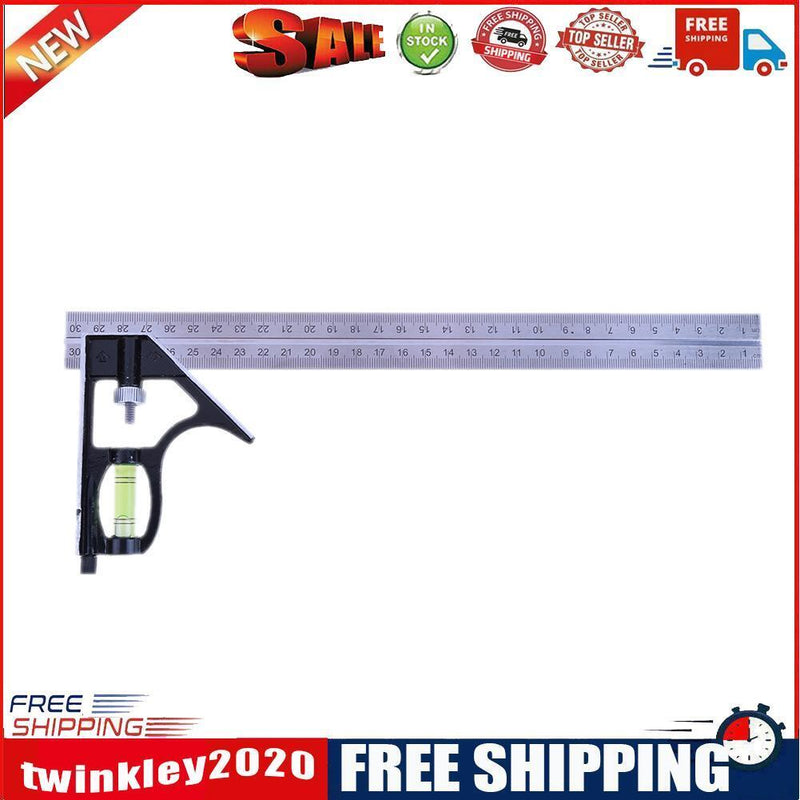 300mm(12'')Adjustable Engineer Combination Try Square Set Right Angle Ruler