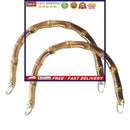 2pcs Bamboo Handles for Purses and Bags, Replacement Handles for DIY Straw