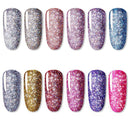 Permanent Nail Sequins UV Gel Semi Transparent Manicure DIY Nail Glitter Polish