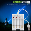 4 Slots Smart Battery Charger for AA AAA Rechargeable Battery Charging Station
