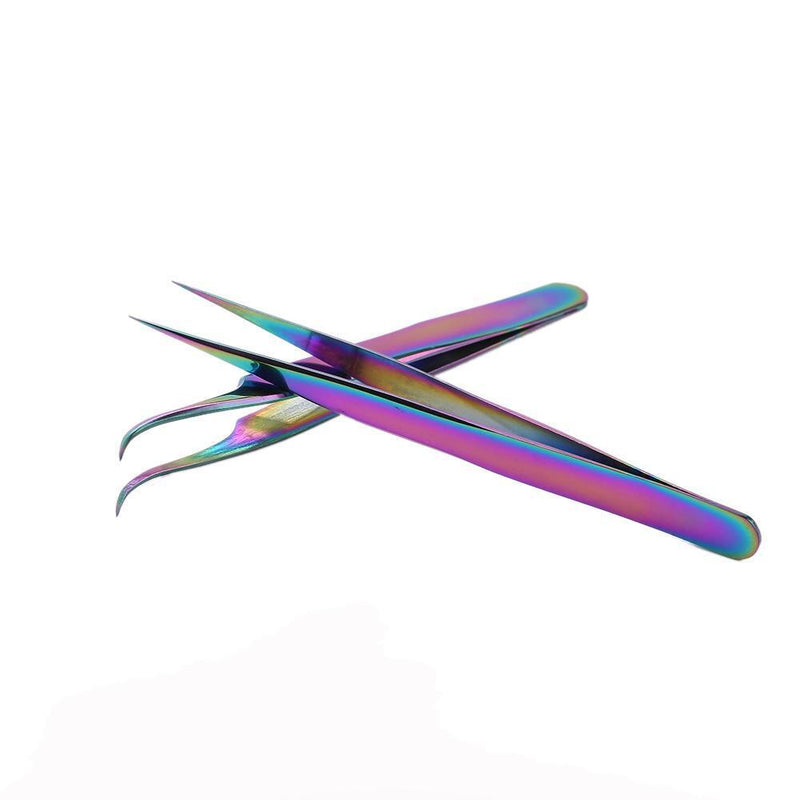 Rainbow Tweezers Nail Rhinestone Picker Nail Art Eyelash Tool (T-1+T-2)