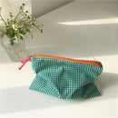 Fashion Women Plaid Printing Make up Pouch Small Purse Casual Ladies Storage Bag