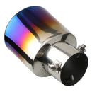 Stainless Steel Car Bent Exhaust Muffler Tip Rolled Edge Slant Cut 63mm Inlet