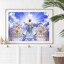 5D DIY Diamond Painting Full Round Drill Open Door Jesus Wall Decor Rhinestone