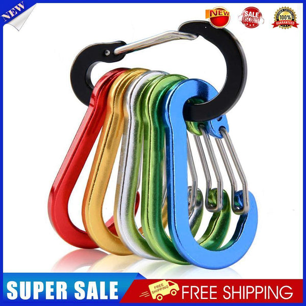 6x Outdoor Camping Carabiner Clip Climbing Quick Hanging Buckle (Colorful)