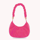 Women Pleated Hobos Shoulder Bag Casual Ladies Solid Color Small Handbags Purse