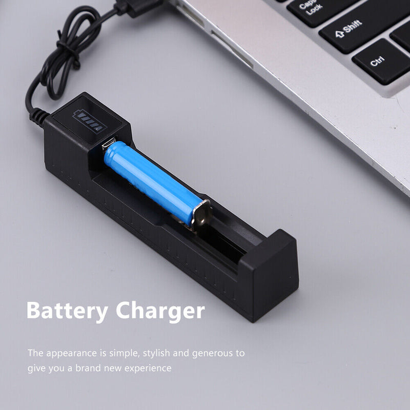 USB Battery Charger 1 Slot Charging Adapter for 18650 21700 22650 16340 Newly