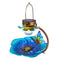 Metal Flower Solar Bird Feeder Lamp LED Light Outdoor Hanging Decorations