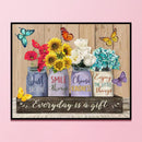 Full Embroidery Flower Butterfly Printed Cross Stitch 11CT Cotton Kit Decor